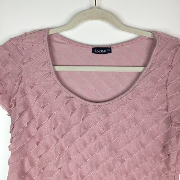 Lavish | Pink Ruffled Top Small - Picture 3 of 4